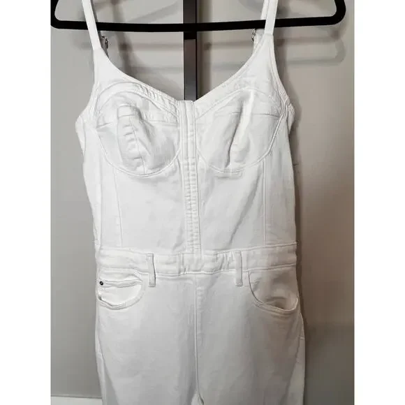 Guess Vanna Sleeveless Skinny Leg Denim Jumpsuit White Womens Size M x 29 NWT - Picture 10 of 15